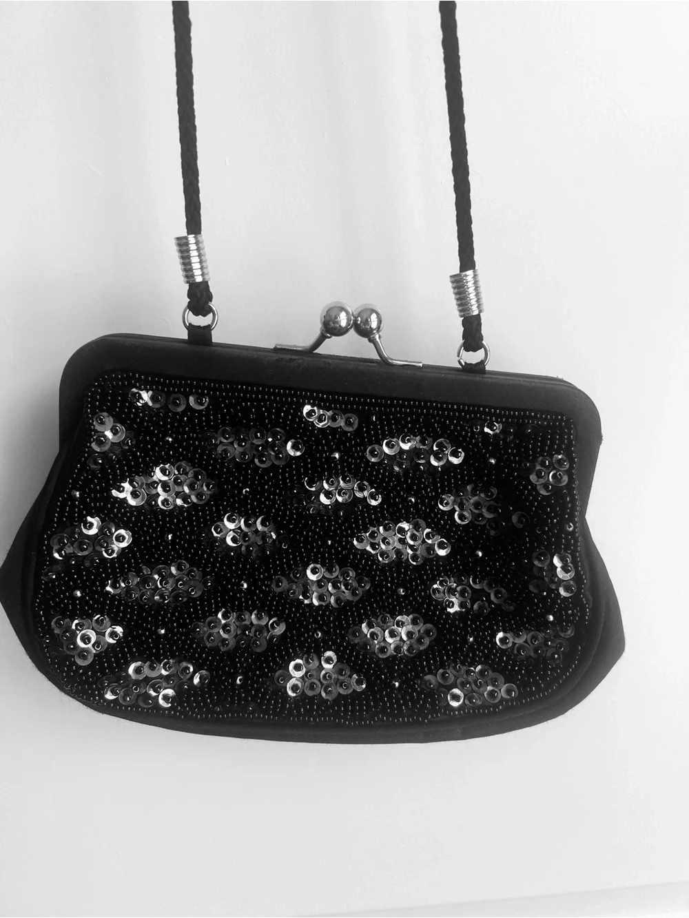 Black Valerie Steven’s Vintage Evening Clutch Crossbody Bag  Excellent condition